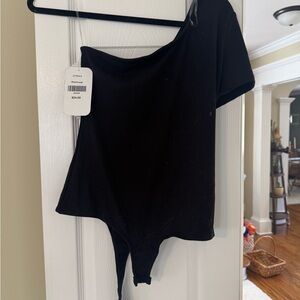 Black One-Shoulder Bodysuit